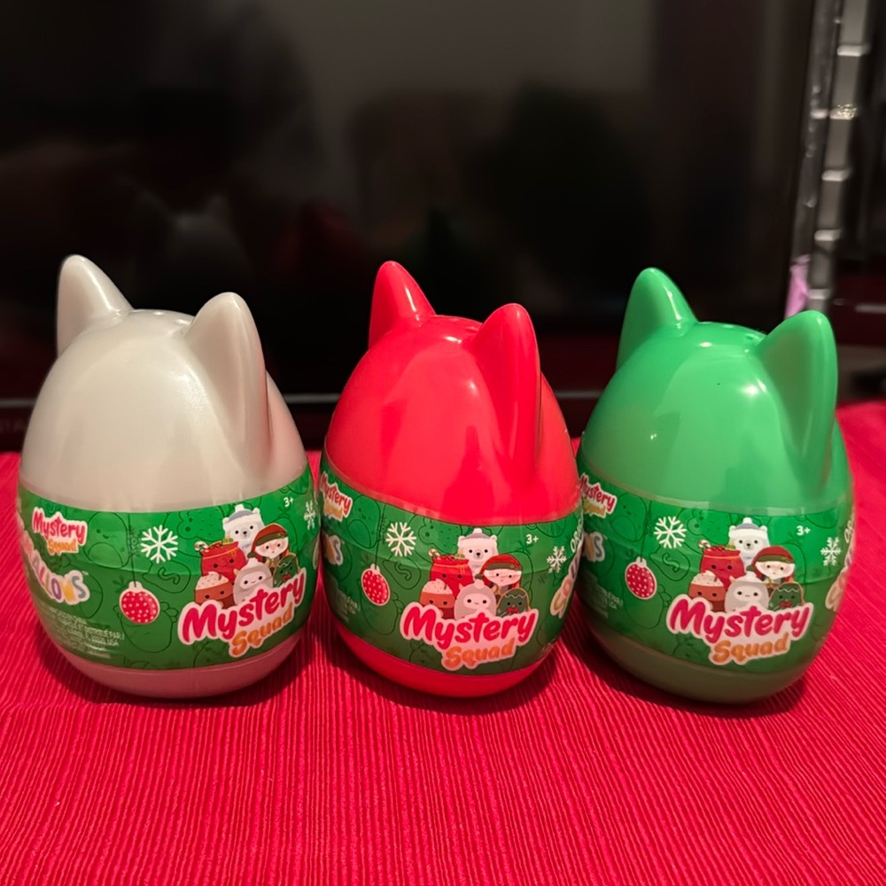 Squishmallows 3-Pack Eggs-Collectible Christmas Mini Mystery Squad